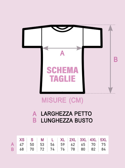 Schema taglie T-shirt NM nera Ittiri