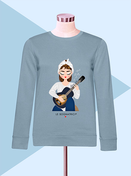 Felpa Blu Fog - Sognatrice Moon River
