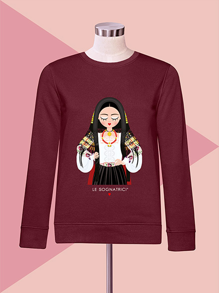 Felpa Burgundy - Sognatrice di Oliena