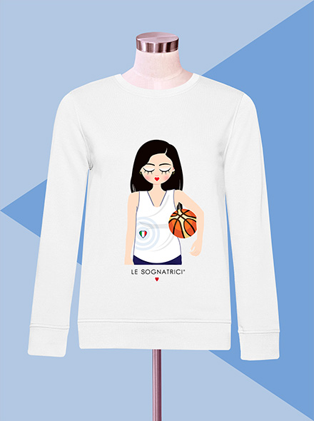 Felpa Bianca - Sognatrice I love basket
