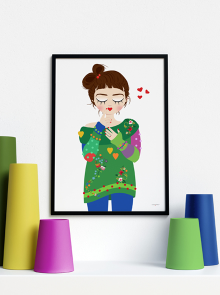 Sognatrice Dammi un bacio - Stampa Fine Art