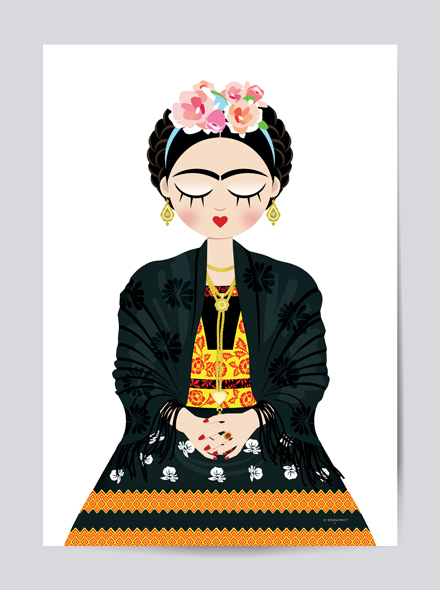 Stampa Fine Art -  - Sognatrice Frida Corazon Feliz