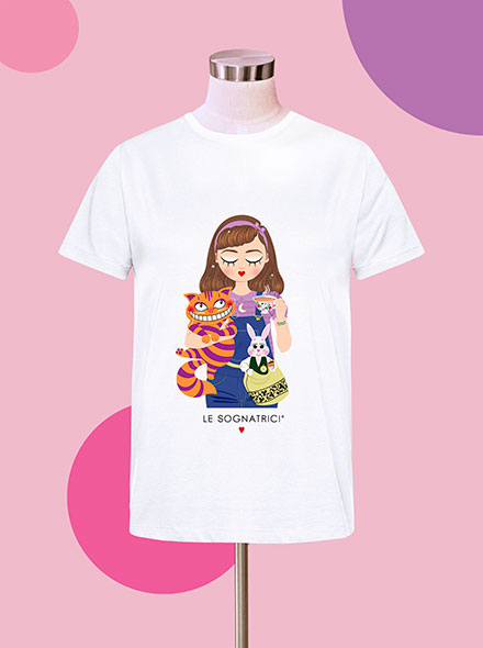 T-shirt  - Bianca - Bianco - Sognatrice Alice