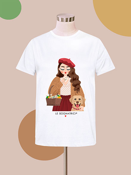T-shirt  - Bianca - Bianco - Sognatrice Anita