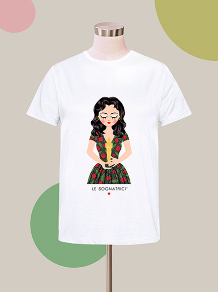 T-shirt  - Bianca - Bianco - Sognatrice Anna Magnani