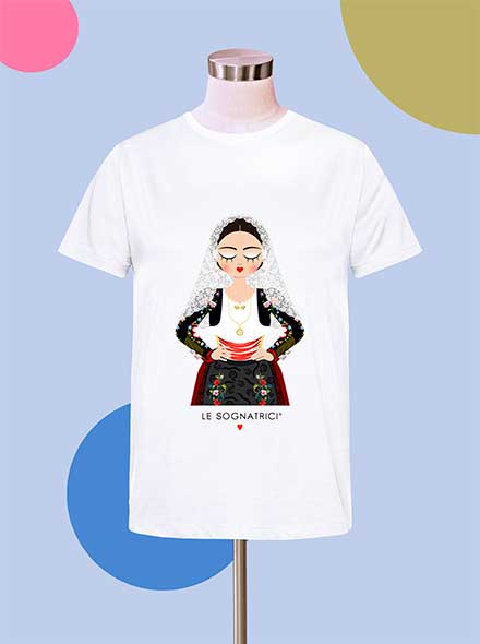 T-shirt  - Bianca - Bianco - Sognatrice di Banari