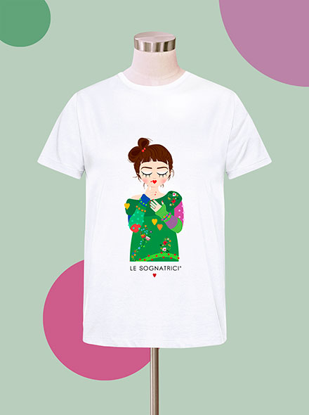 T-shirt  - Bianca - Bianco - Sognatrice Dammi un bacio