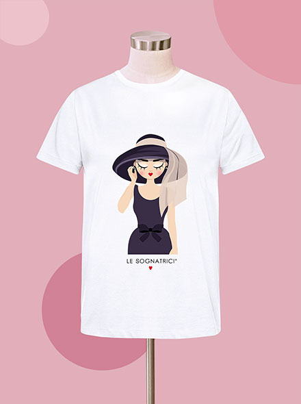 T-shirt  - Bianca - Bianco - Sognatrice Holly Blu