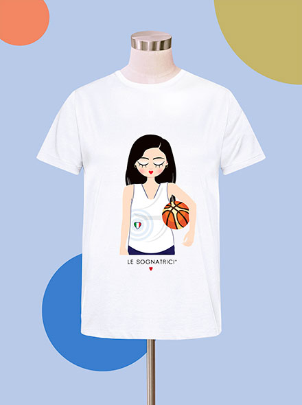 T-shirt  - Bianca - Bianco - Sognatrice I love basket