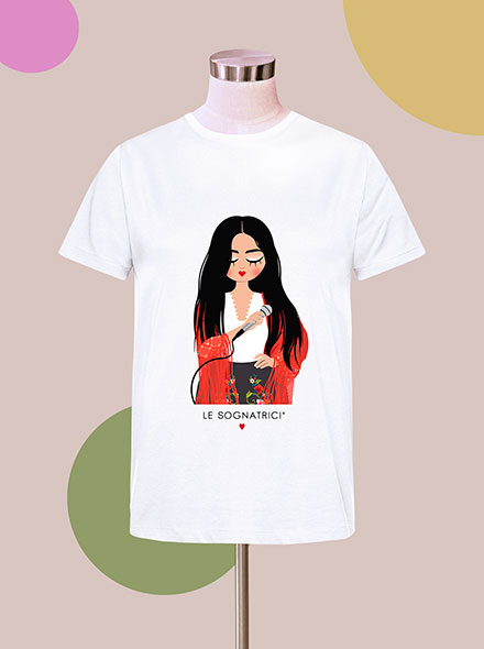 T-shirt  - Bianca - Bianco - Sognatrice Maria Carta