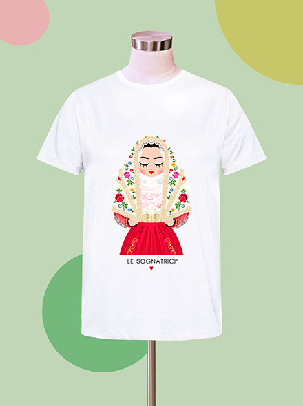 T-shirt  - Bianca - Bianco - Sognatrice di Osilo
