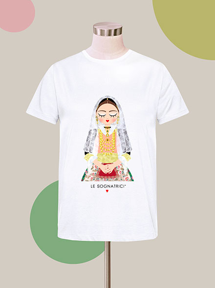 T-shirt  - Bianca - Bianco - Sognatrice di Pirri