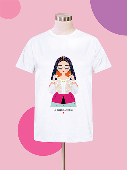 T-shirt  - Bianca - Bianco - Sognatrice di Ploaghe