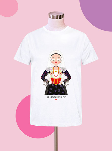T-shirt  - Bianca - Bianco - Sognatrice di Putifigari