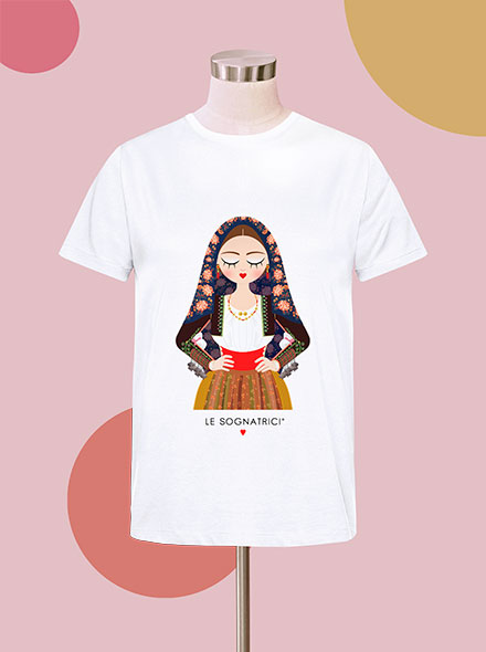 T-shirt  - Bianca - Bianco - Sognatrice di Thiesi