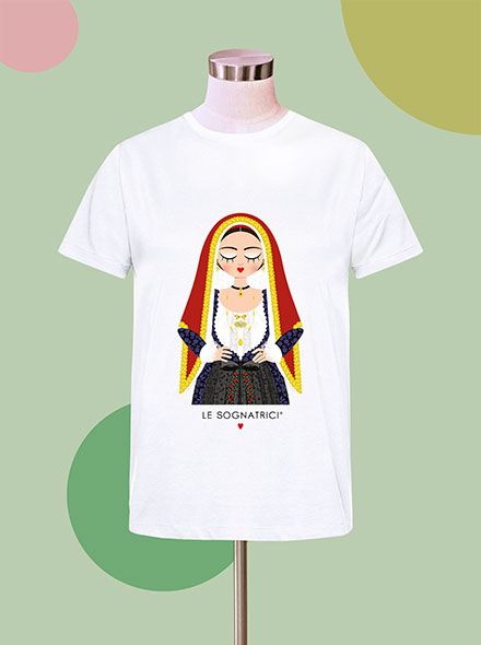 T-shirt  - Bianca - Bianco - Sognatrice di Tortolì