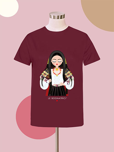 T-shirt - Burgundy - Sognatrice di Oliena