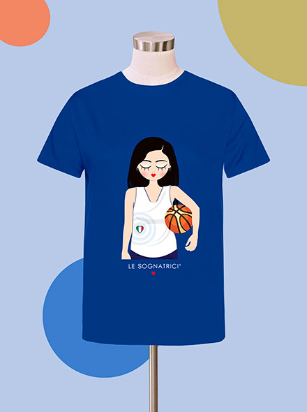 T-shirt - Azzurro - Sognatrice I love basket